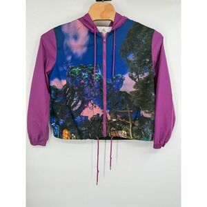 Disney Parks Womens Pink Pandora Avatar Zip Up Windbreaker‎ Jacket Sz L